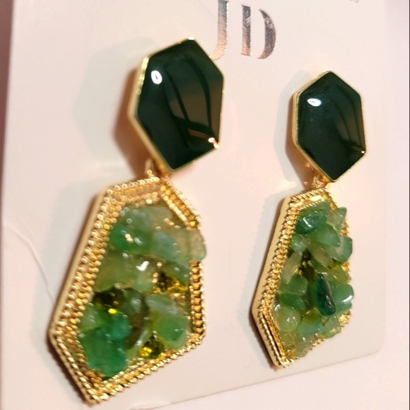 GEO Design Drop Earrings - Picture 4 of 4